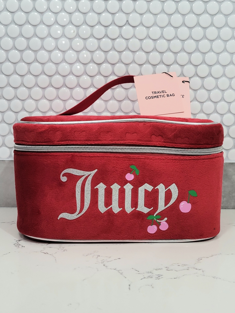 Juicy Couture Red Travel Cosmetic Bag With Cherries